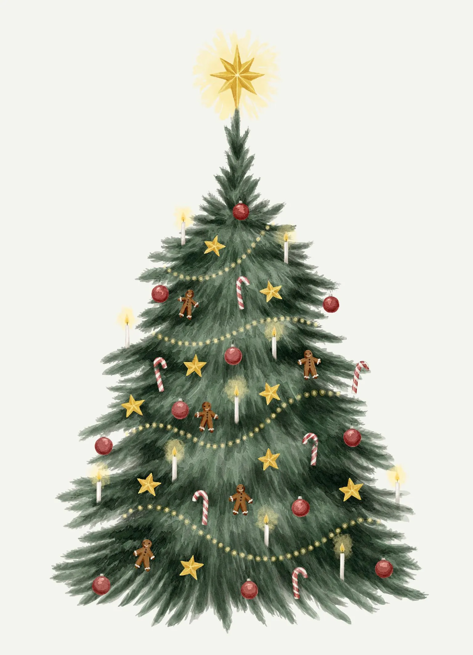 Christmas Tree Print Festive Poster For Seasonal Home D cor 
