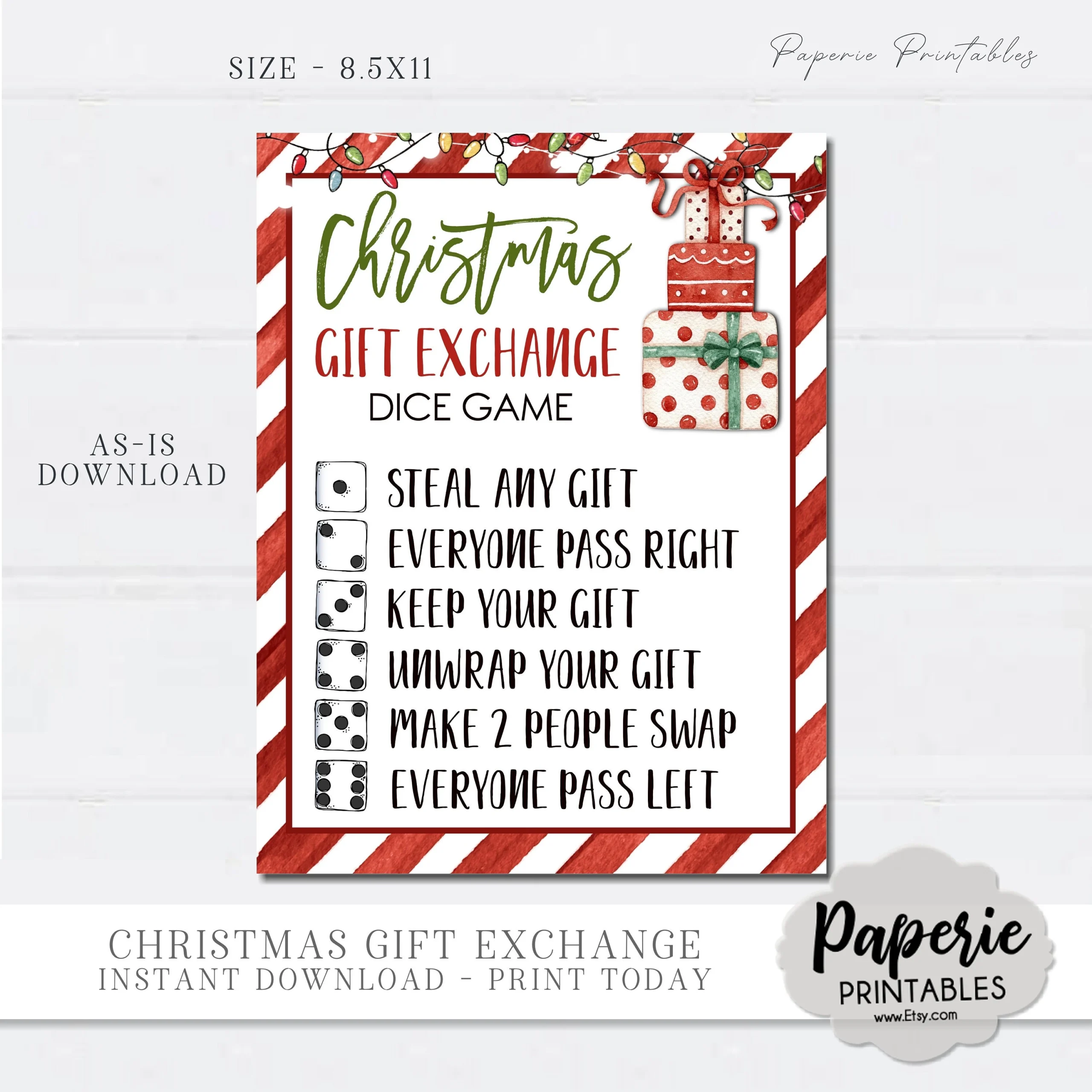 Christmas White Elephant Gift Exchange Rules Printable Christmas 