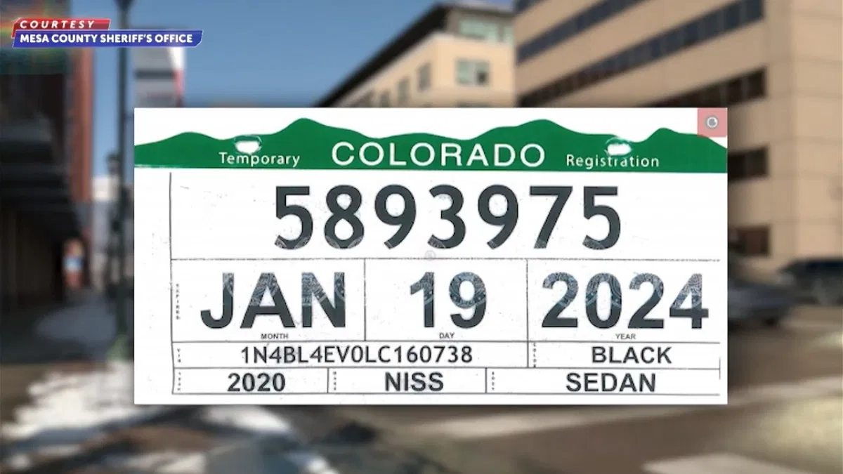 Printable Temporary License Plate Colorado