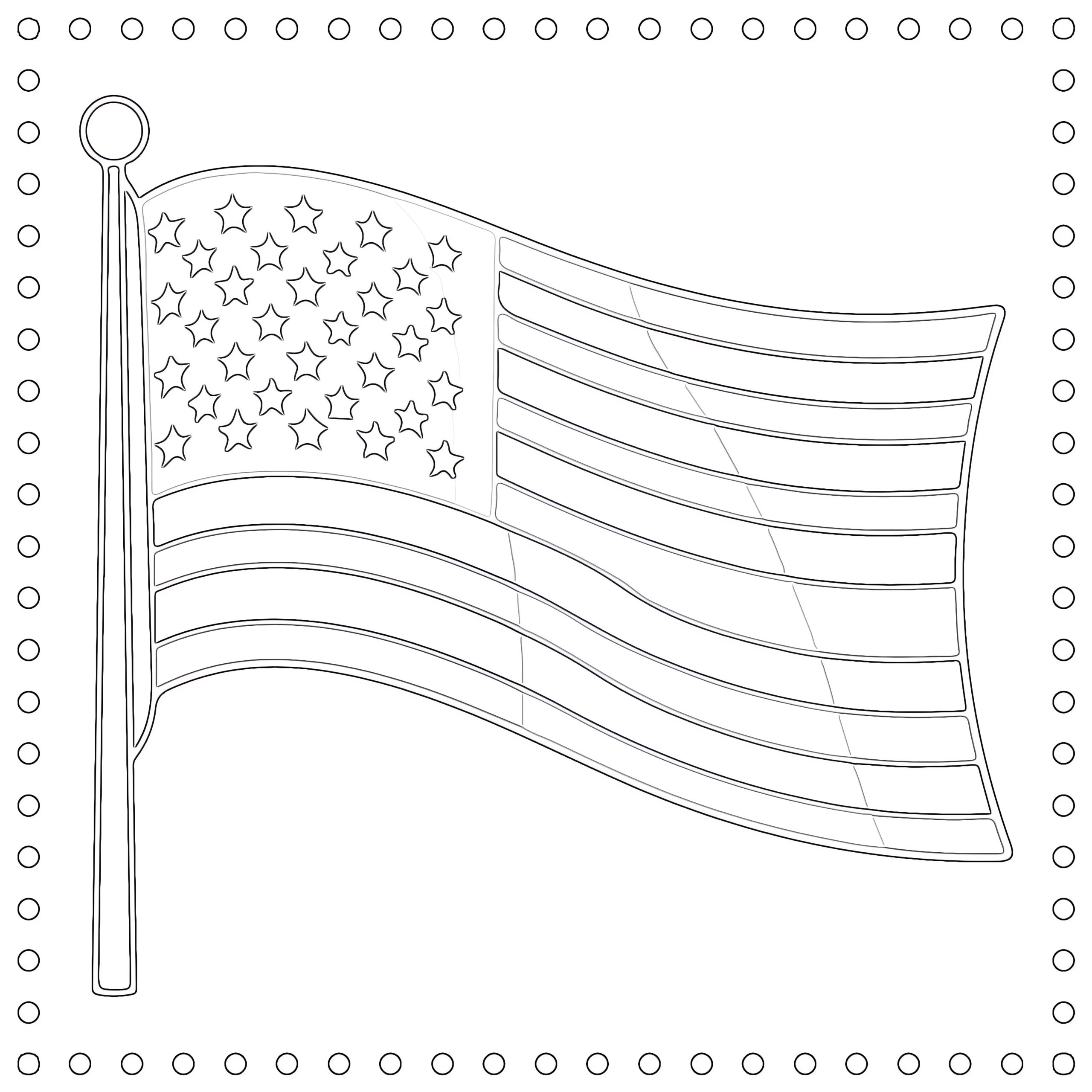 American Flag Coloring Page Printable