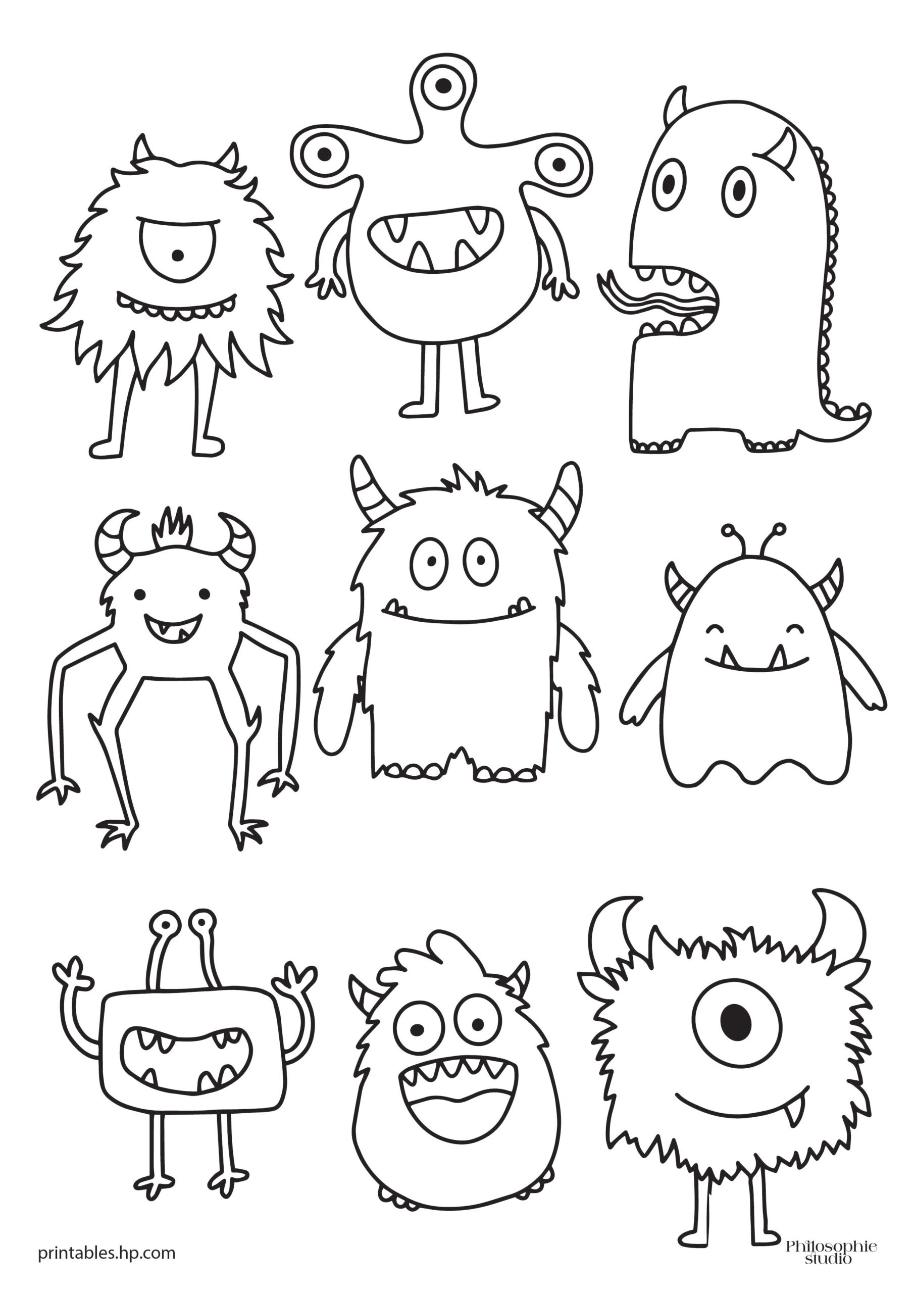 Colouring For Kids Little Monsters Printables Free Coloring 