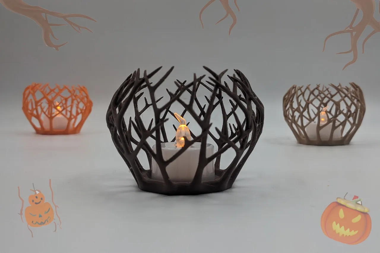 Creepy Tree Halloween Candle Holder 3D Printable Spooky Decor By 