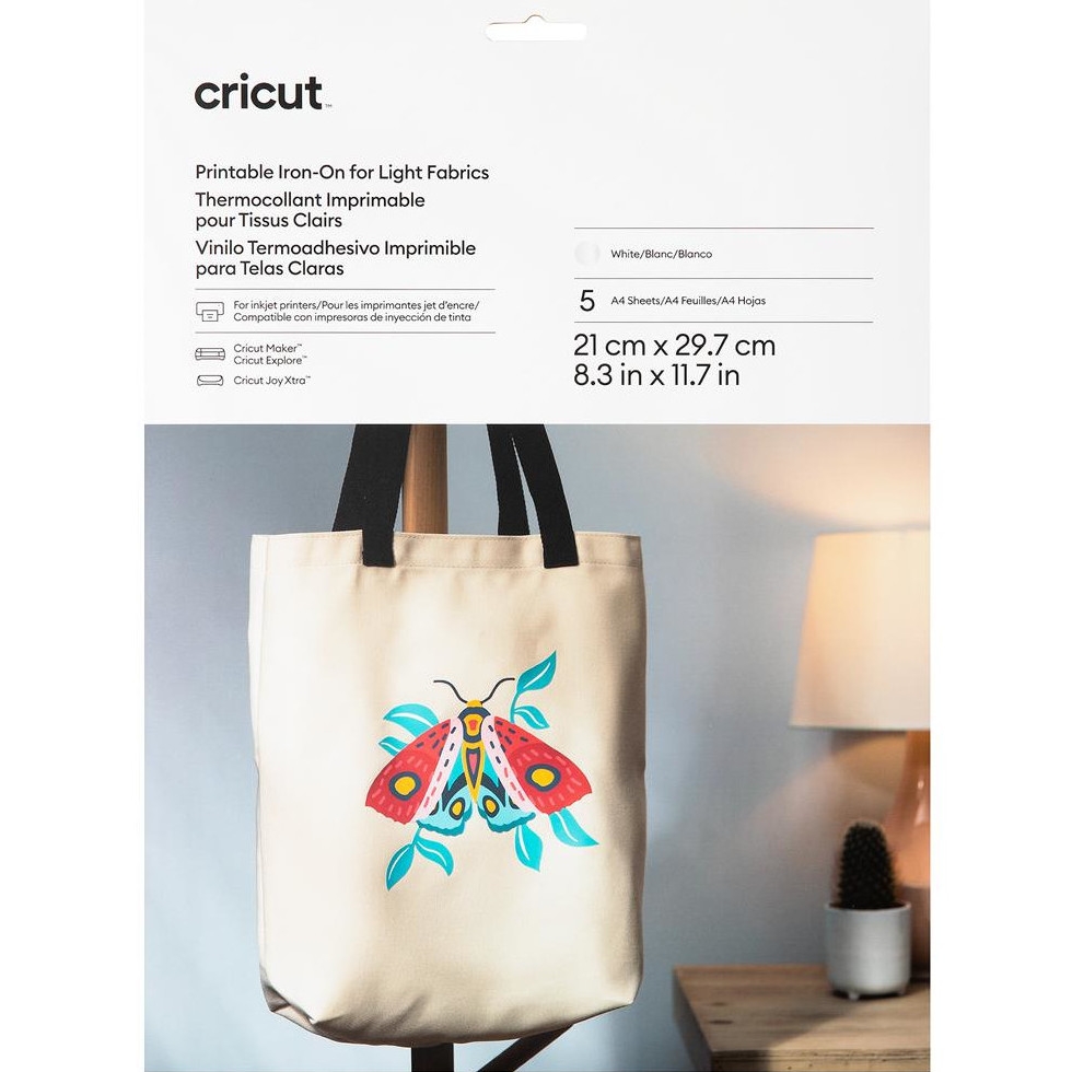 Cricut Printable Iron On For Light Fabrics Tulostettava Silityskalvo Vaalea 5 Kpl Lumikellot