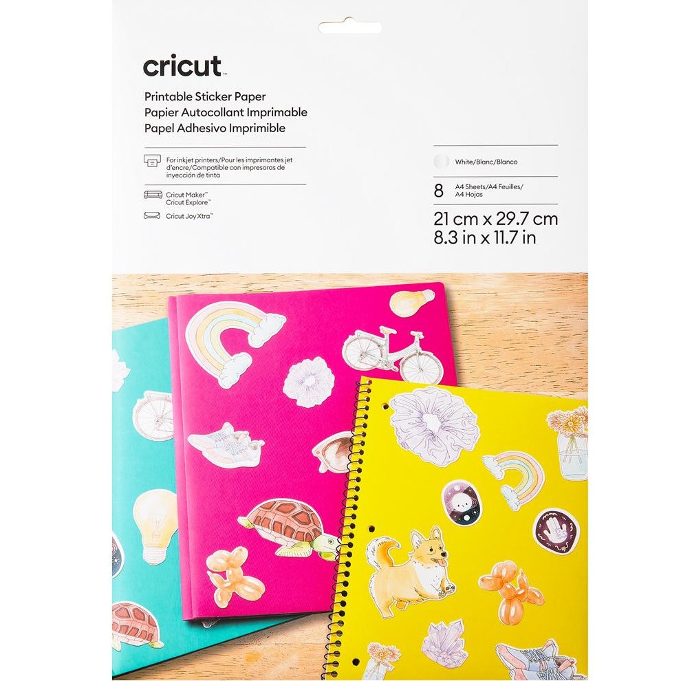 Cricut Printable Sticker Paper Tulostettava Tarrapaperi 8 Kpl Lumikellot
