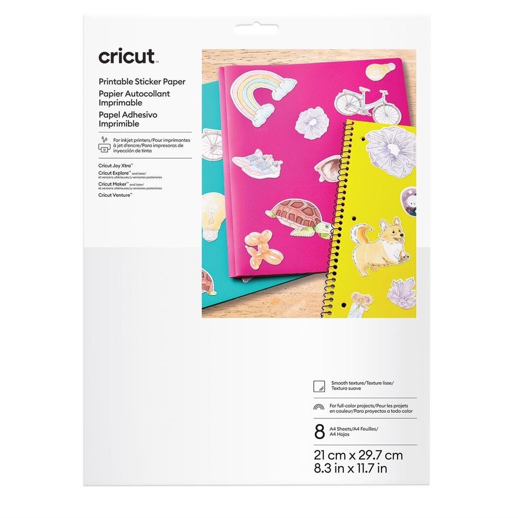 Cricut Printable Sticker Paper Tulostettava Tarrapaperi 8 Kpl Lumikellot