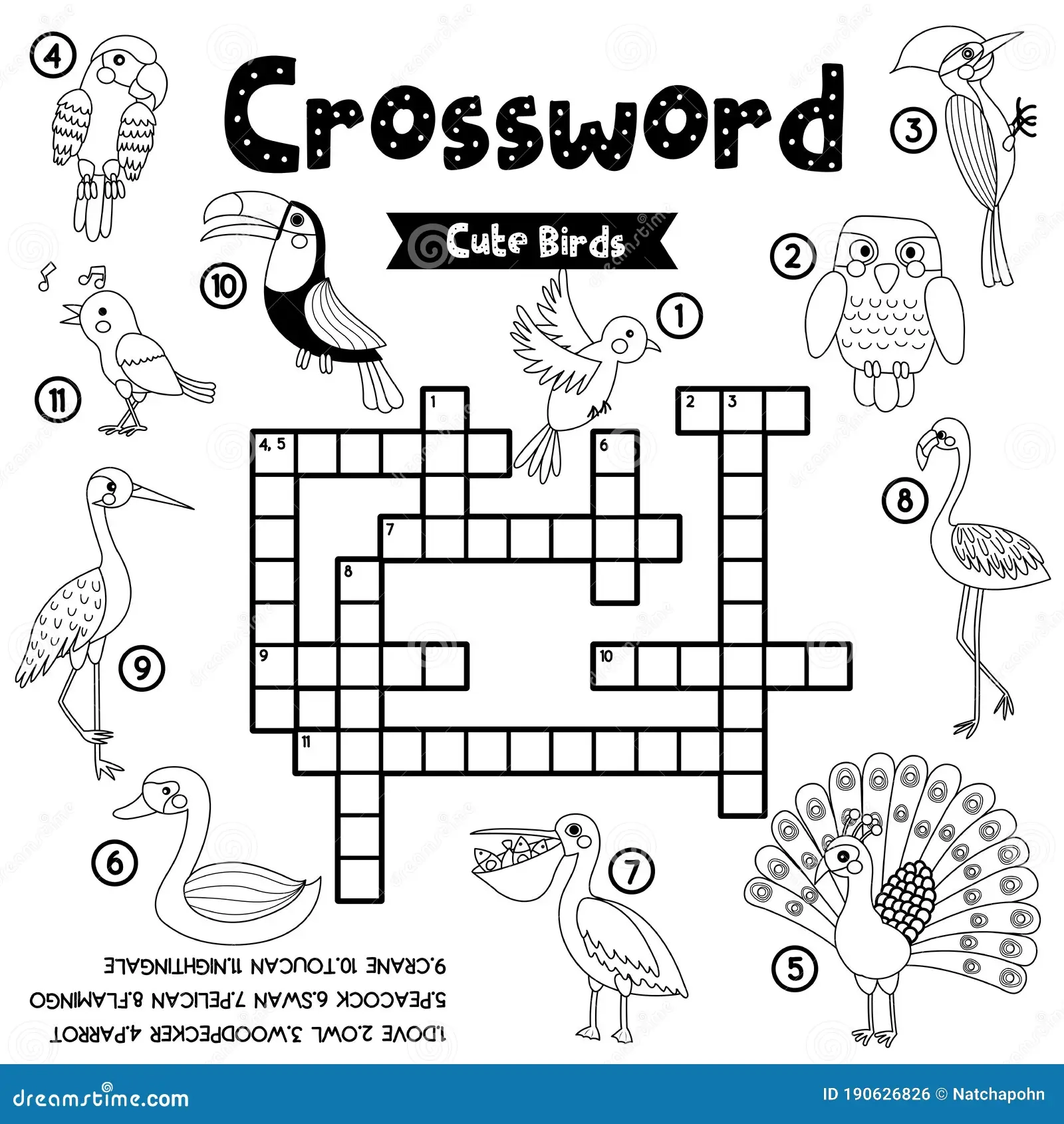 Bird Crossword Puzzle Printable
