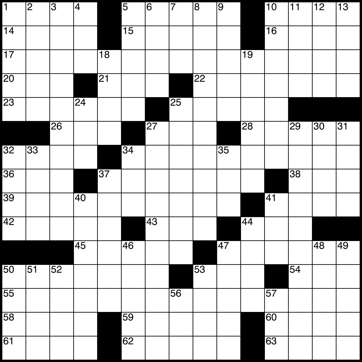 Free Printable Diagramless Crossword Puzzles