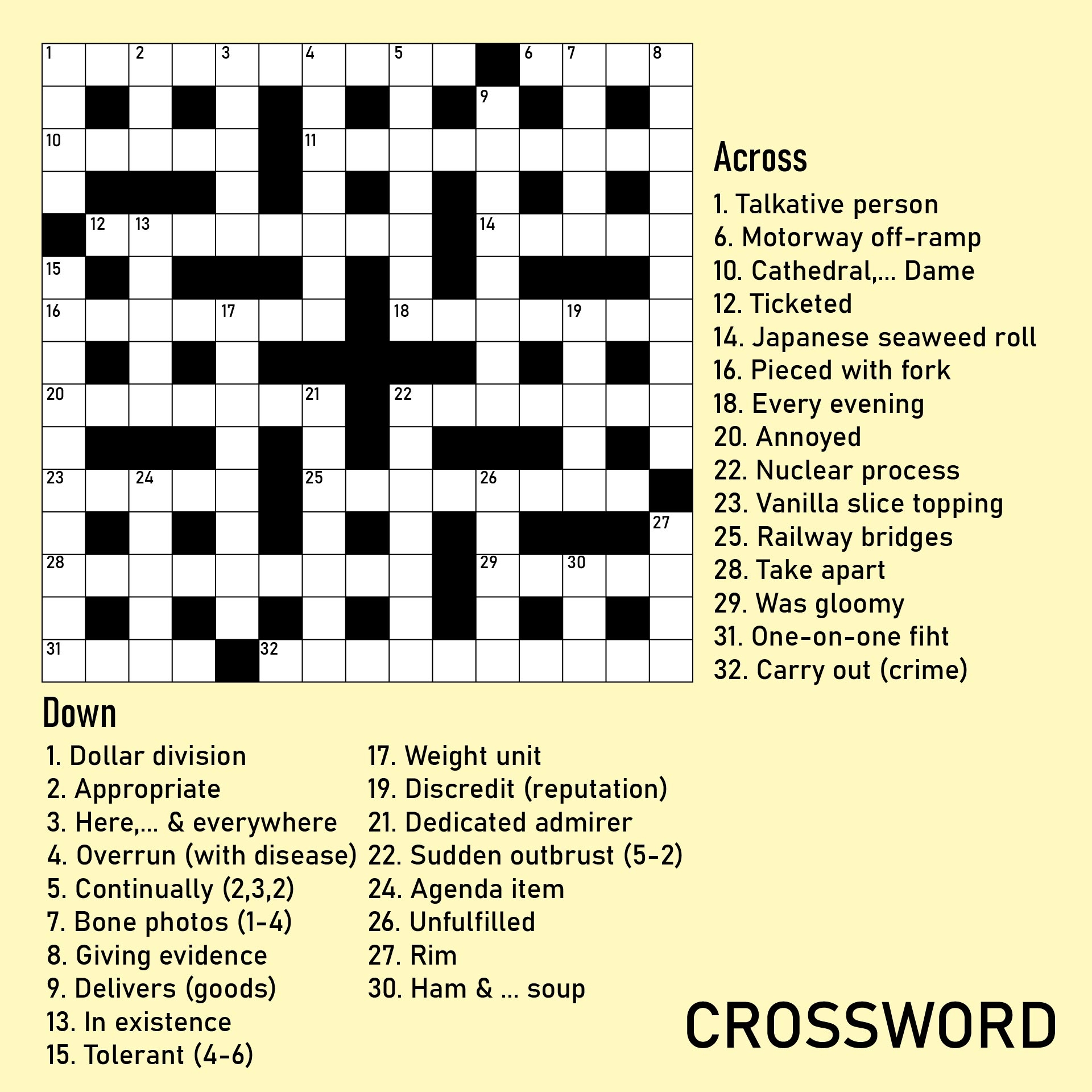 Online Free Printable Crossword Puzzles