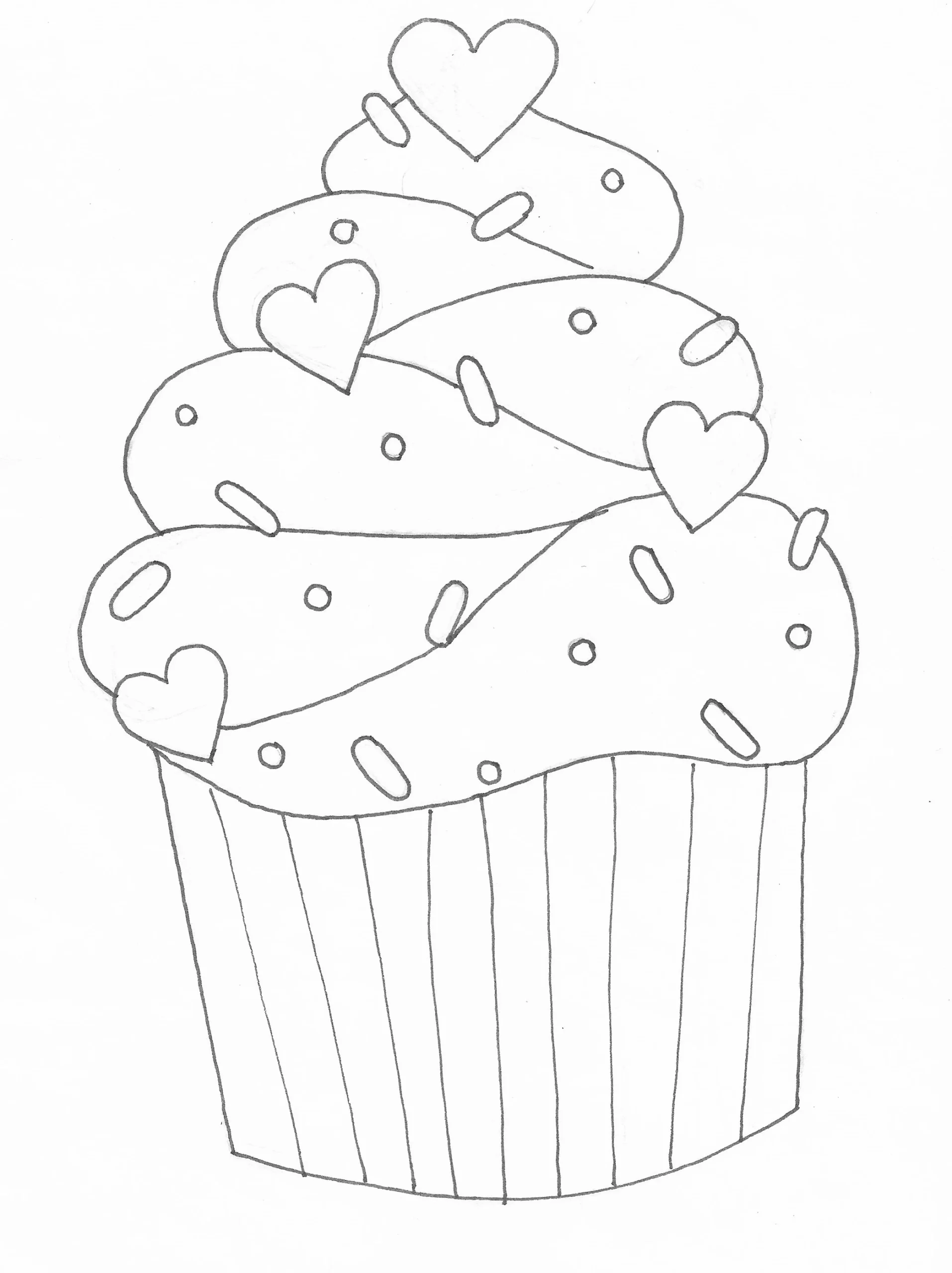 Cupcake Coloring Page Etsy
