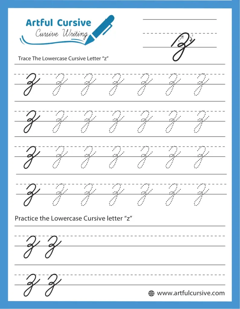 Lower Case Cursive Z