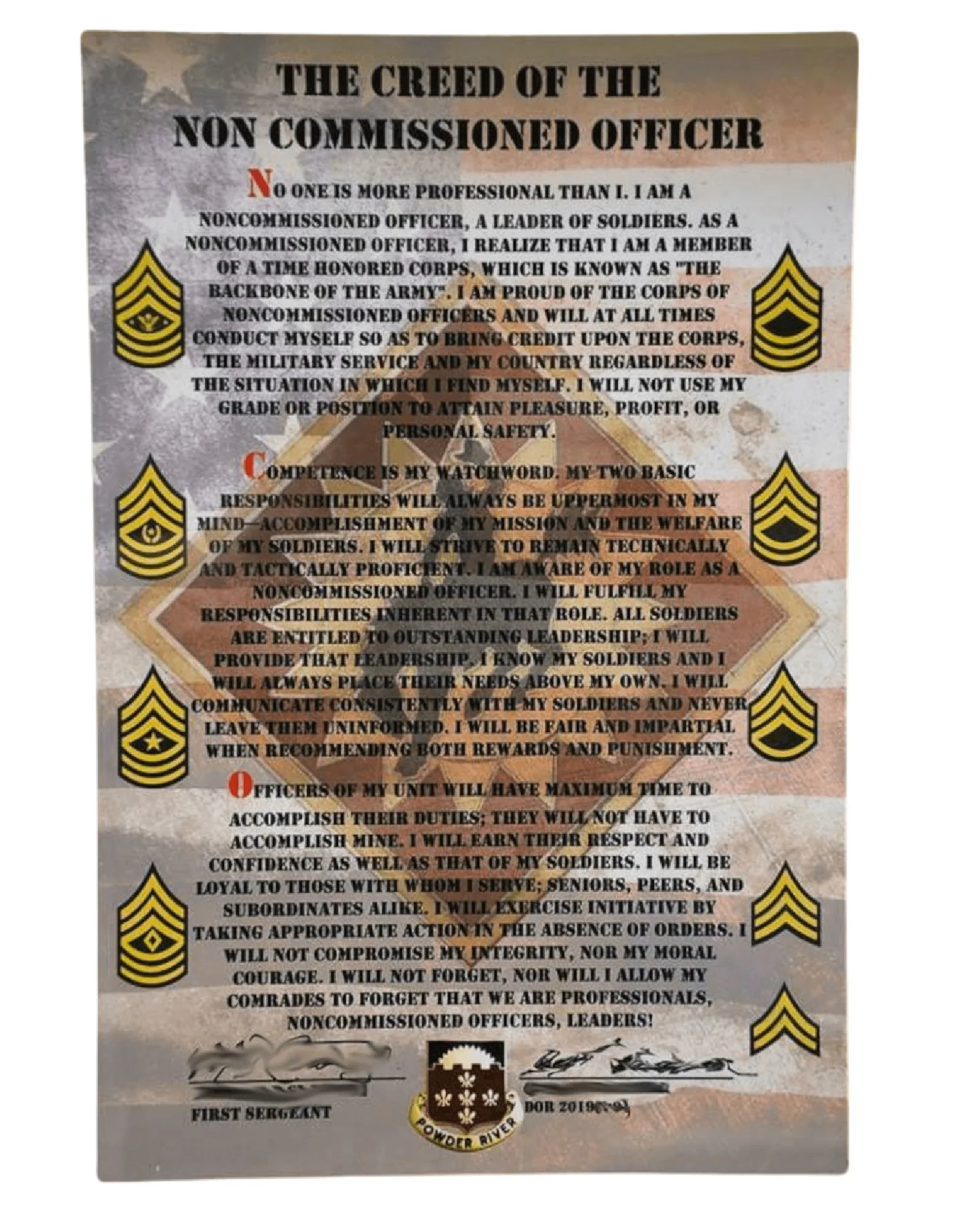 Army Nco Creed Printable