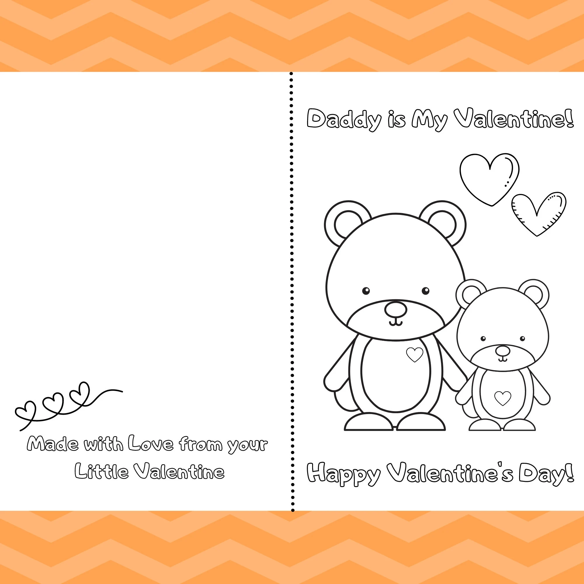 Daddy Is My Valentine Printable Foldable Kid Valentine Card To 