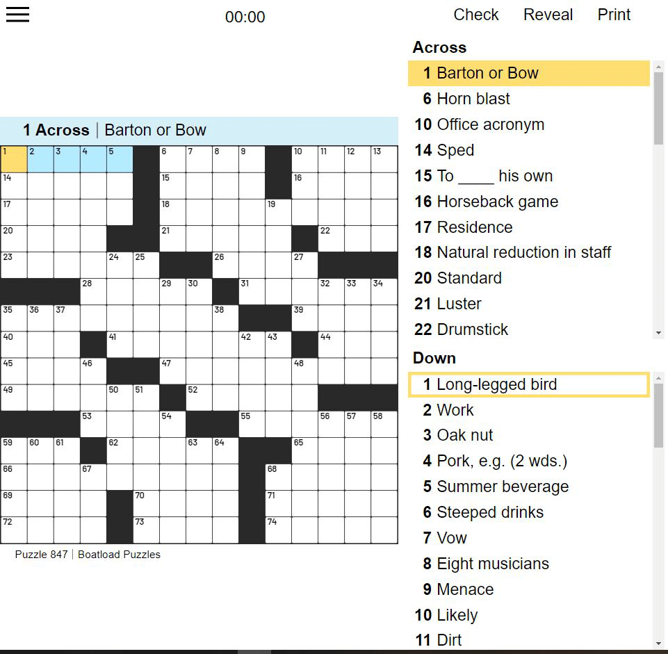 Free Daily Crossword Puzzles Printable