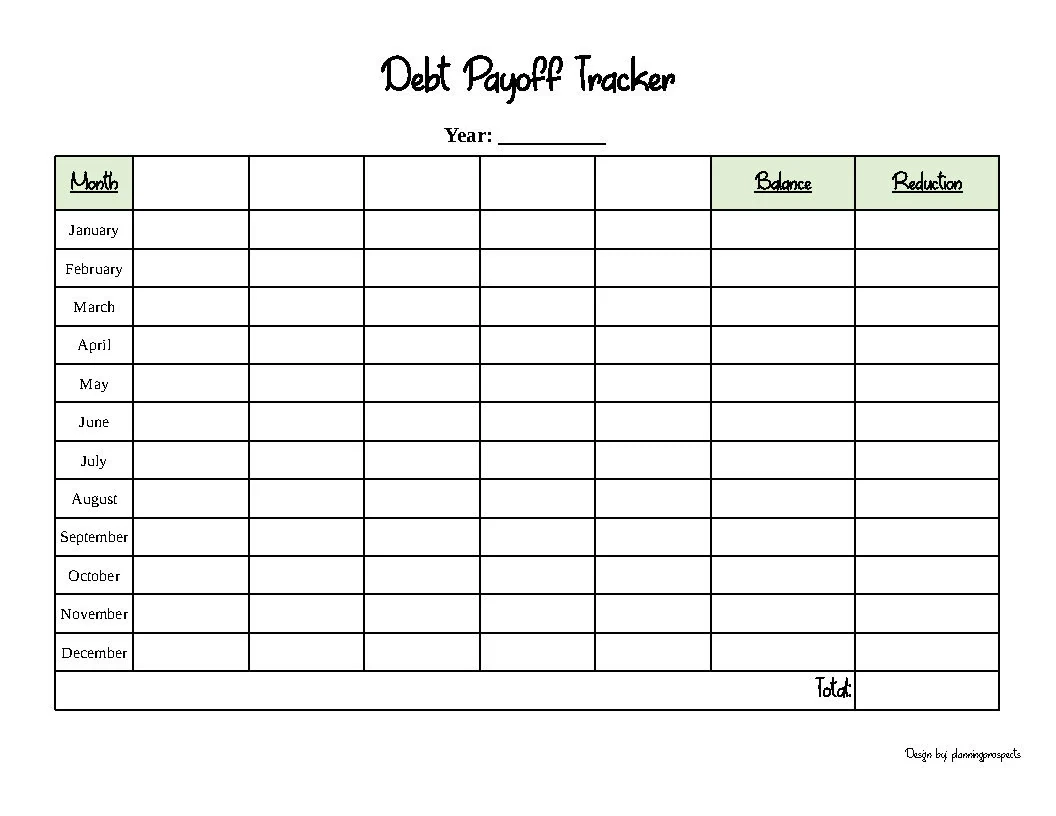Debt Payoff Tracker Printable