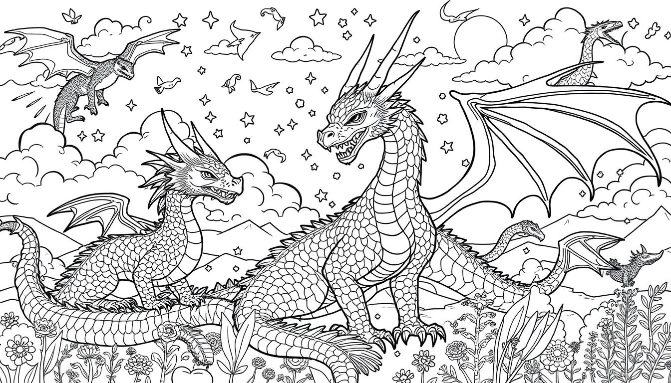 Dragon Printable Coloring Page