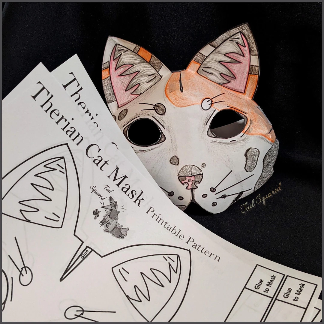 Printable Therian Mask Template