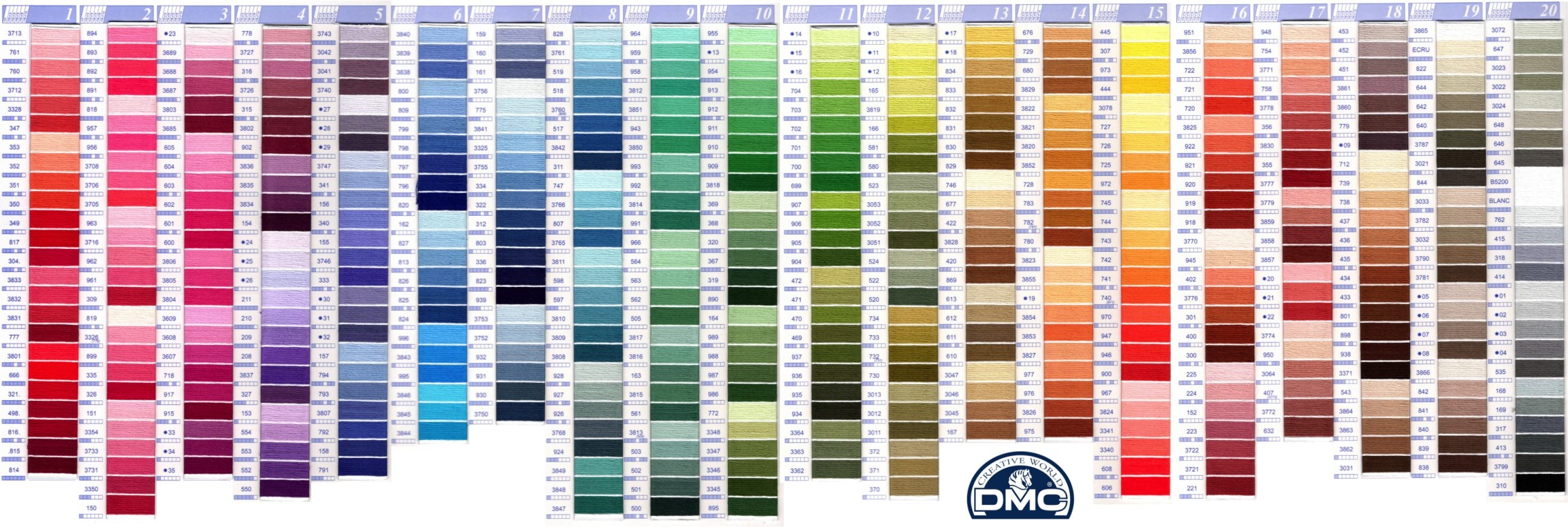 DMC Color Chart Lumellu