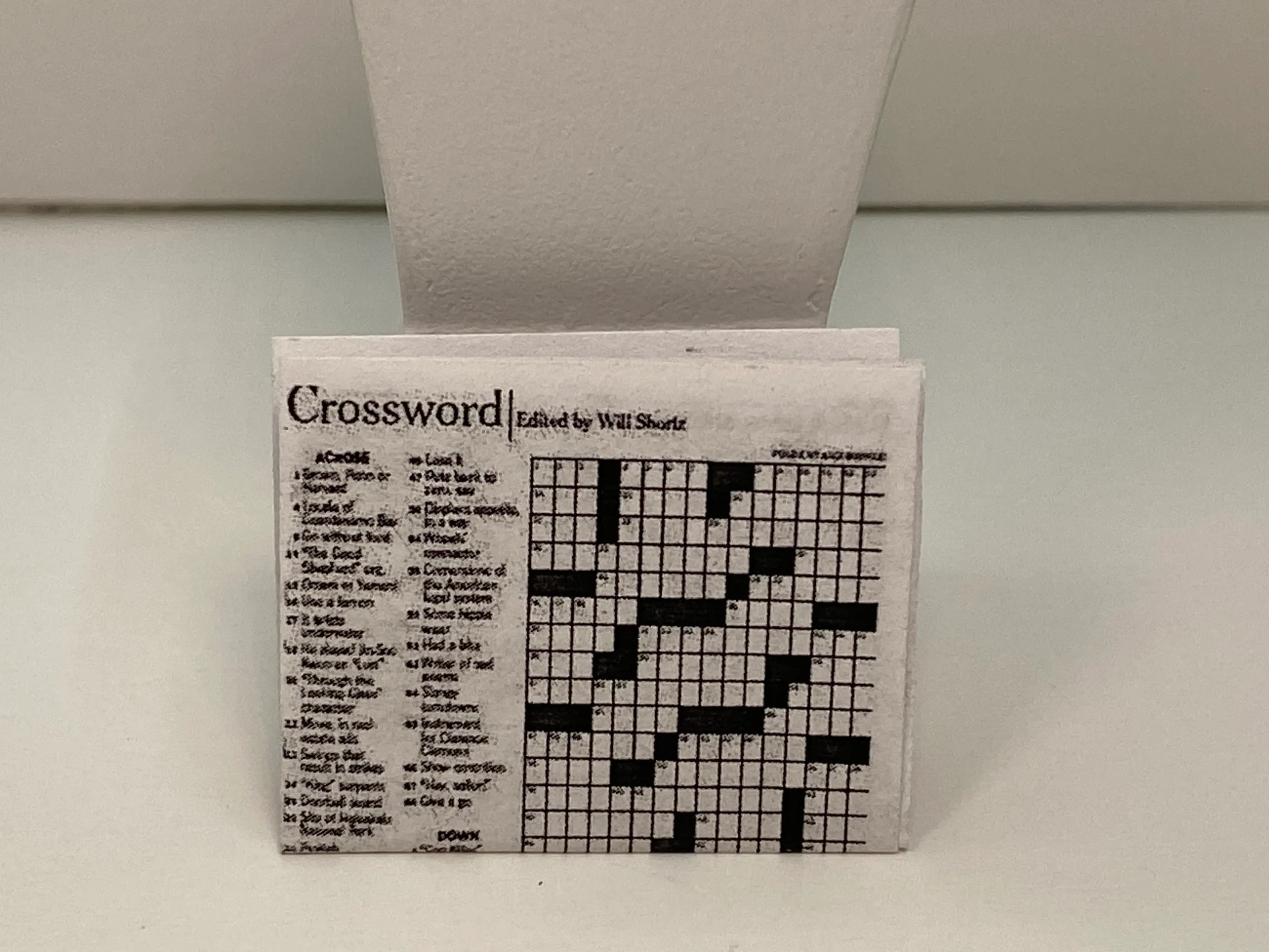 Dollhouse Miniature Crossword Puzzle Game Newspaper Kitchen Table Den Game 1 12 Scale Accessories Diorama Room Box