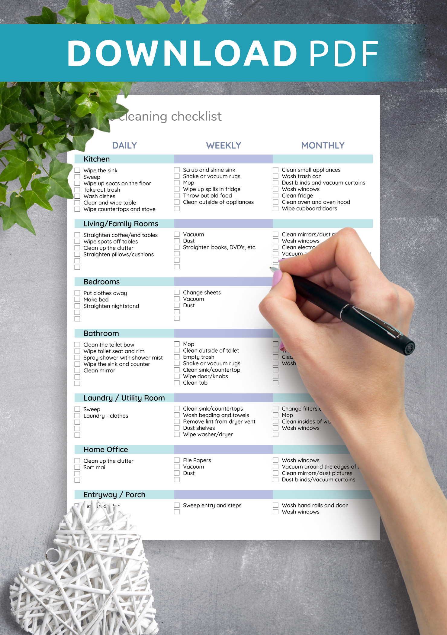 Housework Checklist Printable