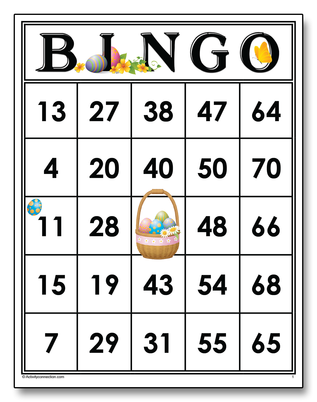 Easter Bingo Cards Printable Activity Connection