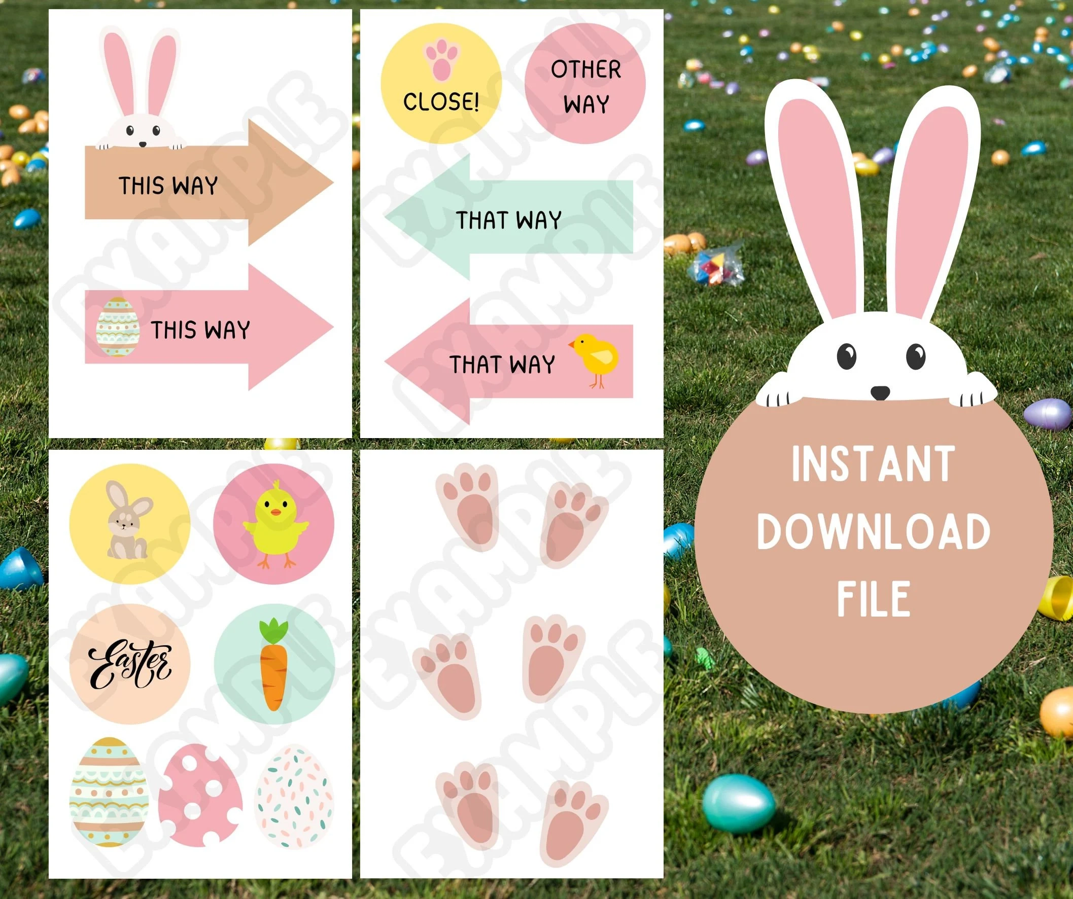 Easter Decorations Printable Template Easter Bunny Footprints 