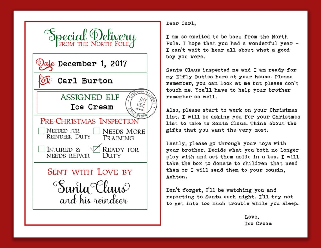 Elf Return Letter Free Printable Free Editable Arrival Letter 