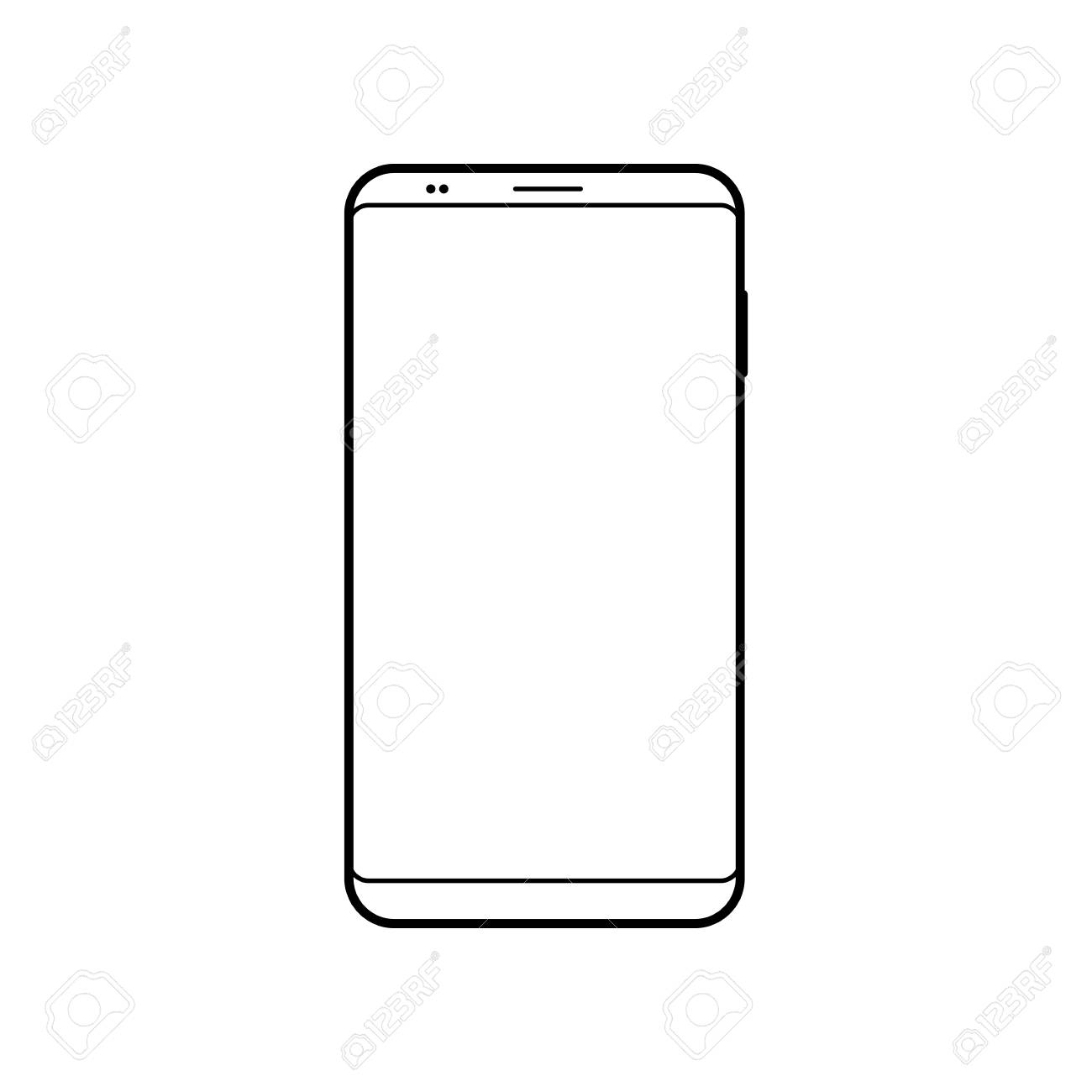 Empty Smartphone Icon Cell Phone Symbol Mobile Gadget PDA 