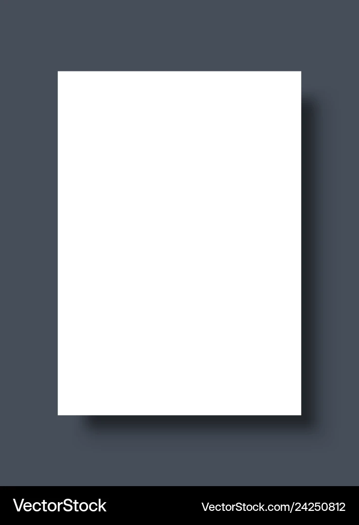 Empty White Poster Paper Blank Template Royalty Free Vector 