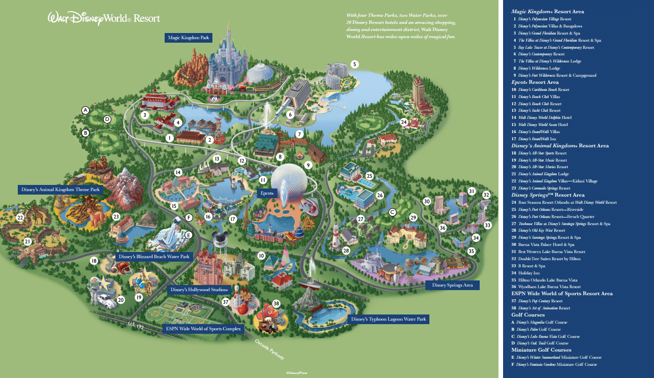 Printable Magic Kingdom Map