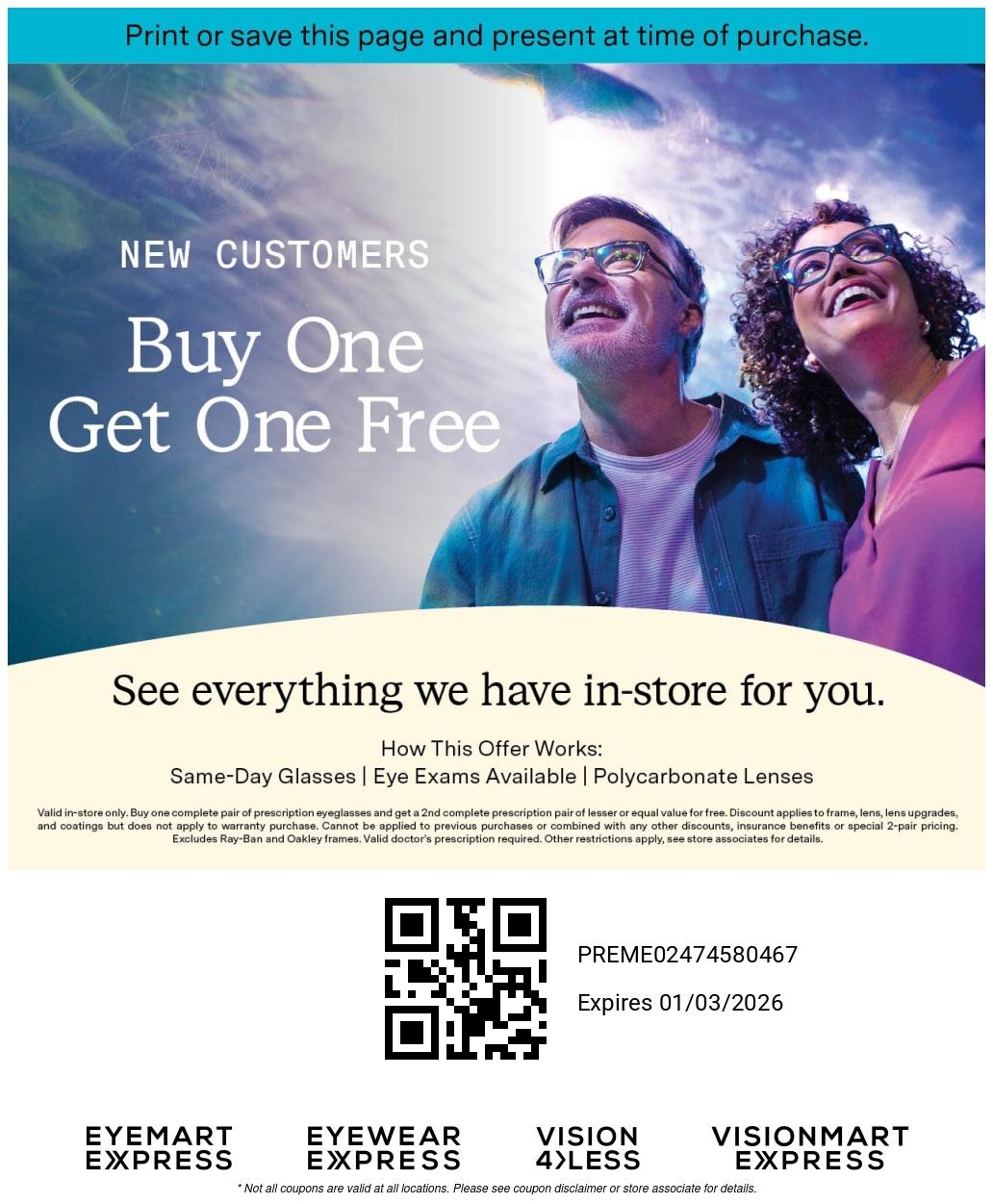 Eyewear Offers amp Specials Eyemart Express