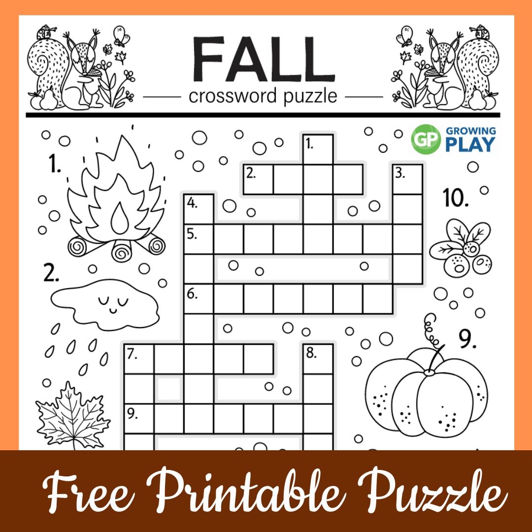 October Crossword Puzzle Printable