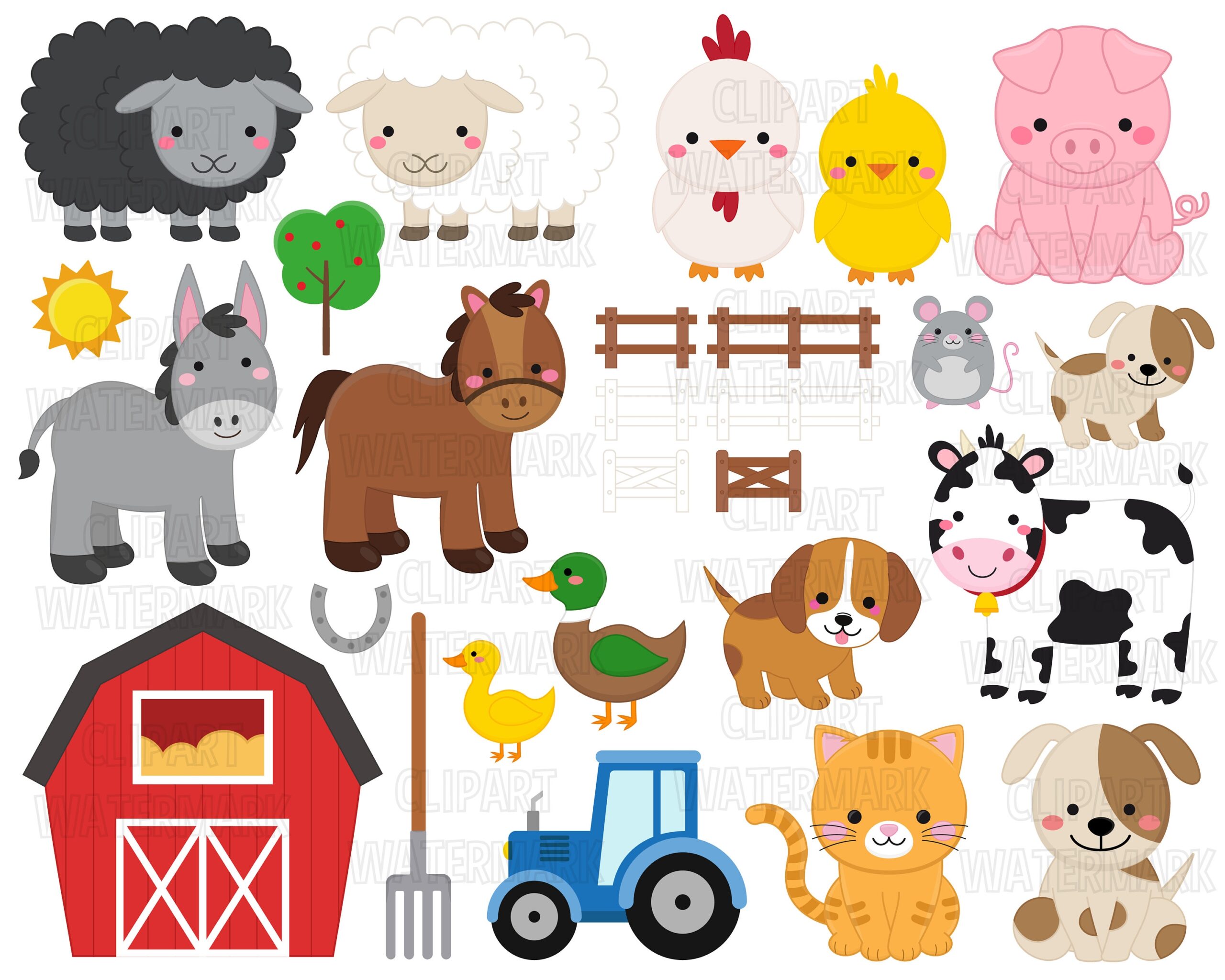 Printable Farm Animals Clipart