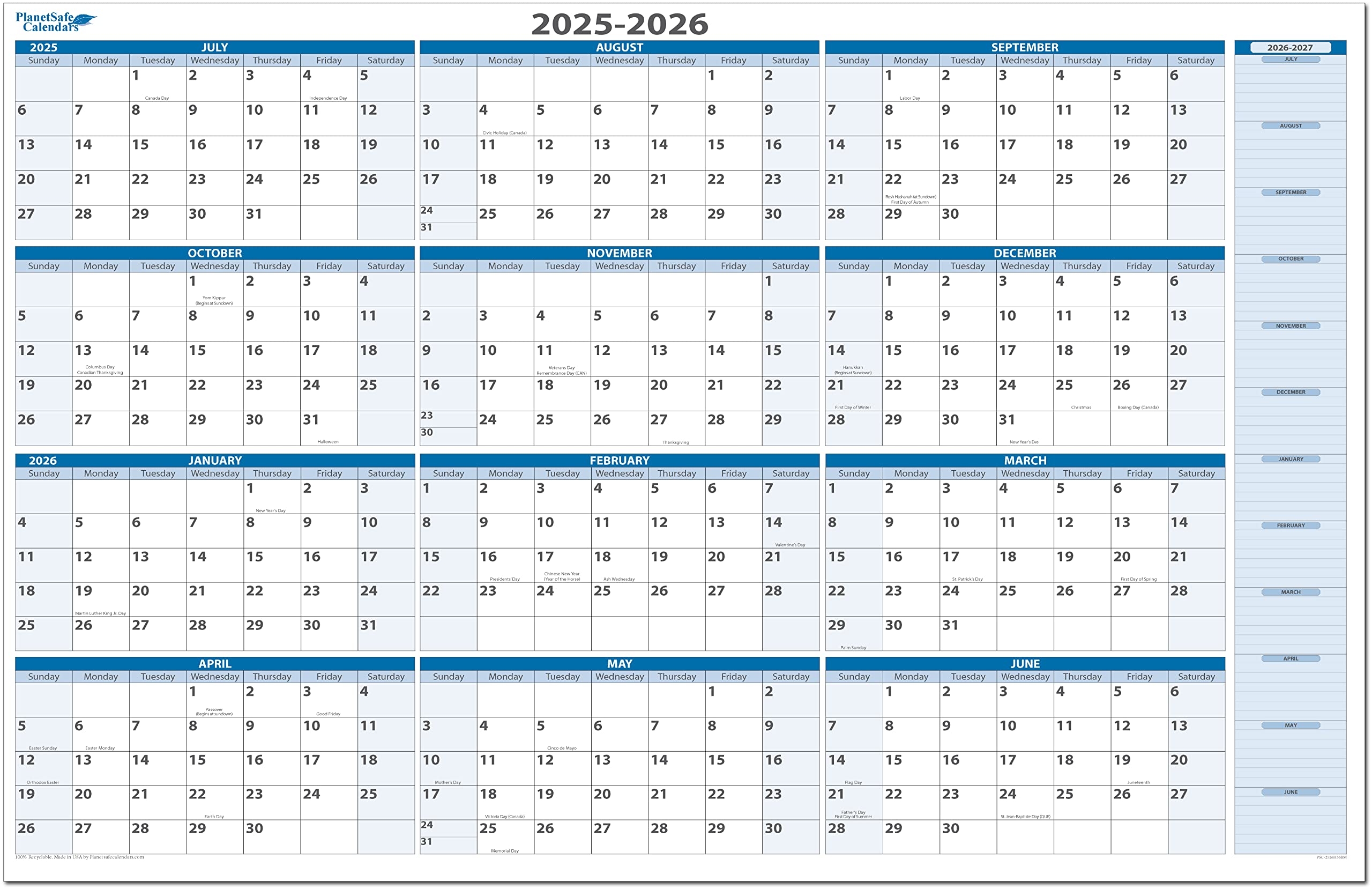 July 2025 To June 2026 Calendar Printable