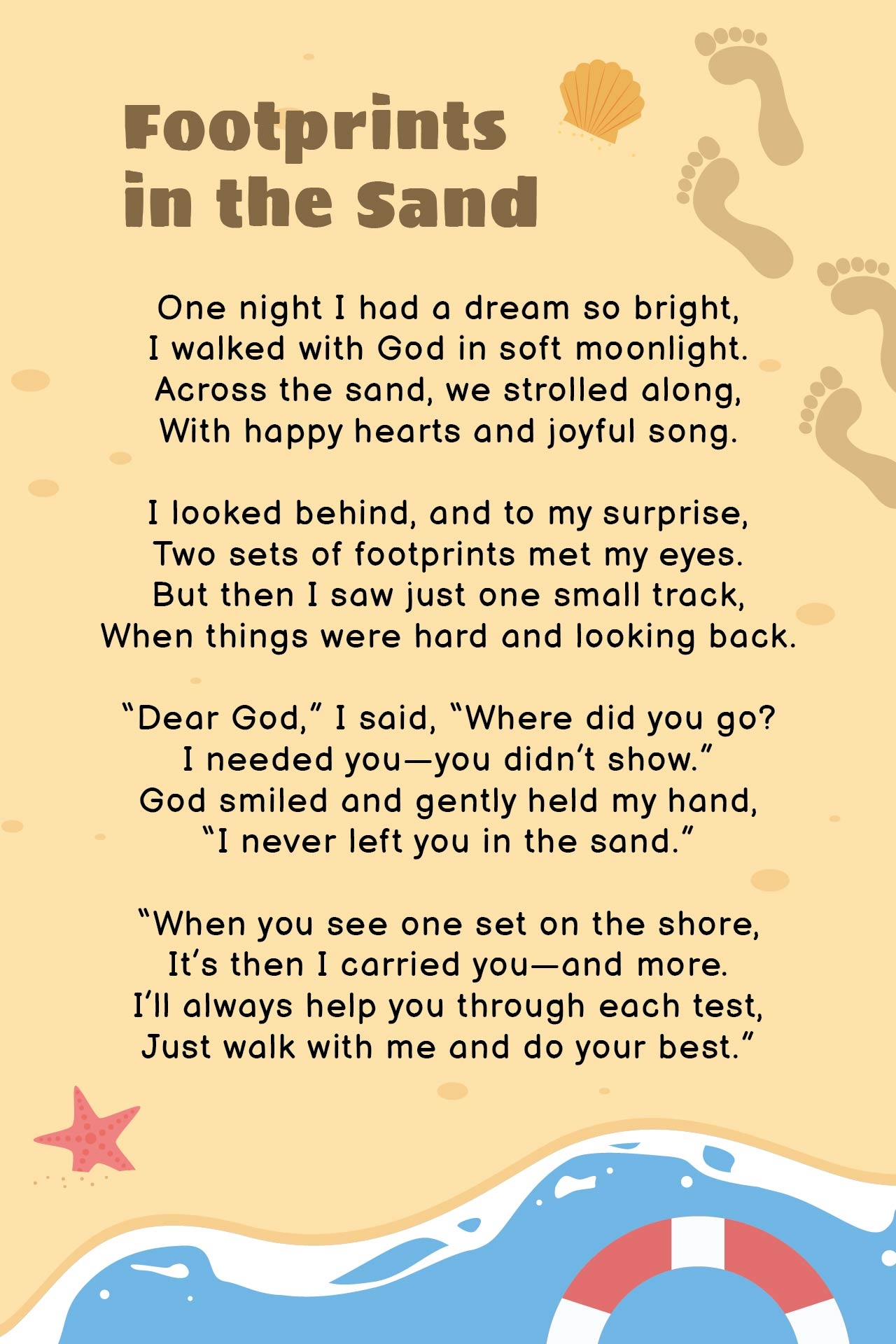 Printable Footprints In The Sand