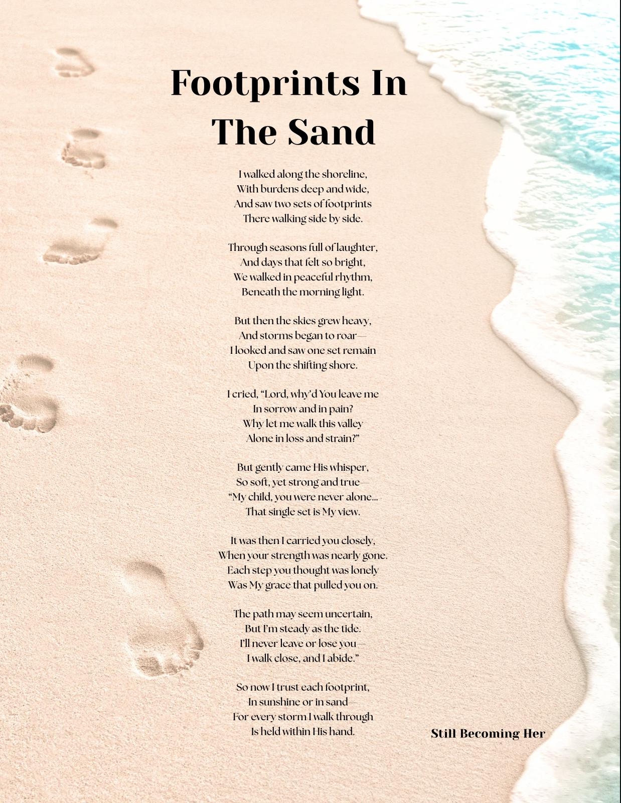 Footprints In The Sand Printable