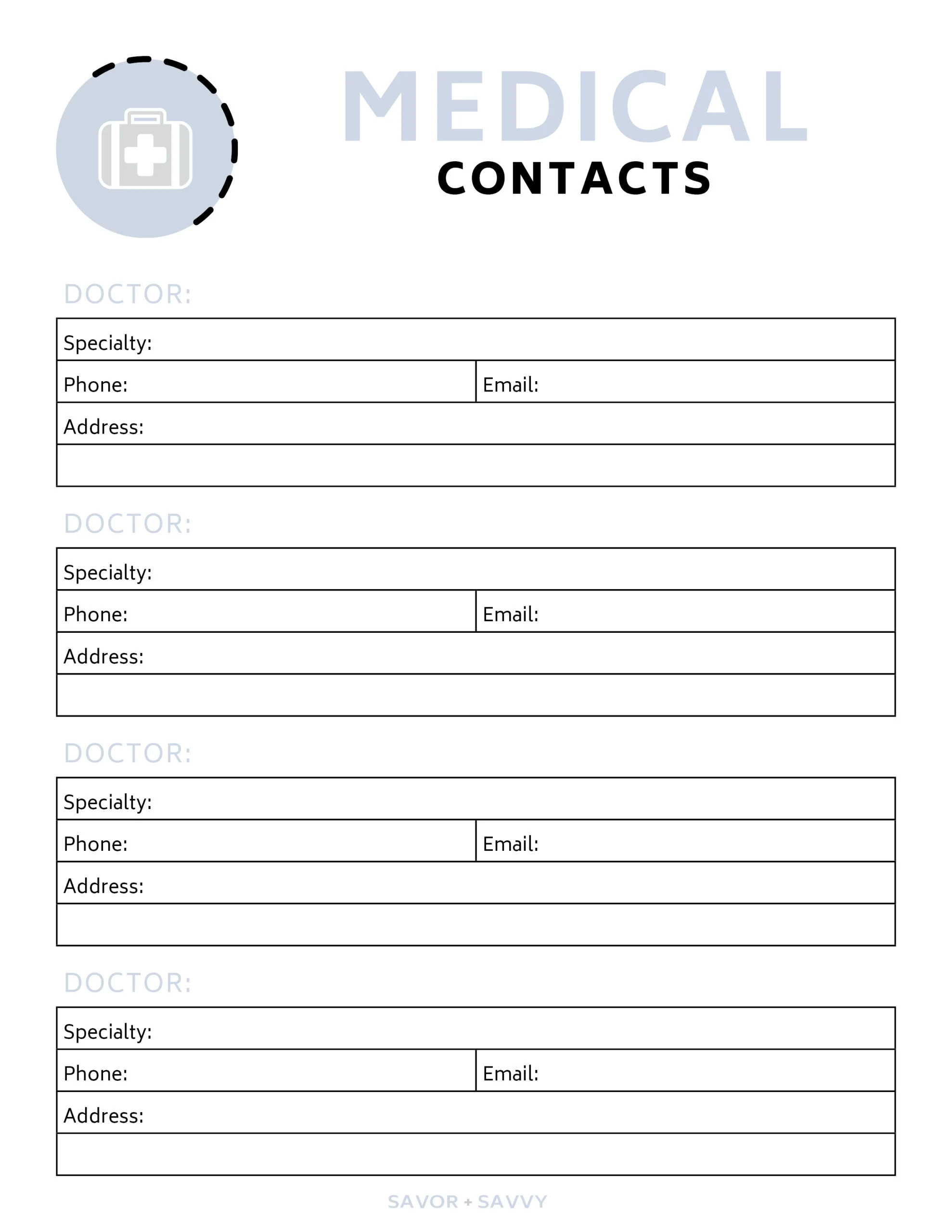 Medical Binder Printables Free