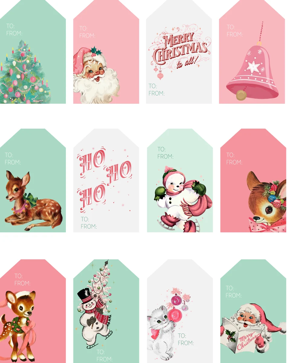 FREE A Vintage Christmas Printable Gift Tags Download Only MISS KATE
