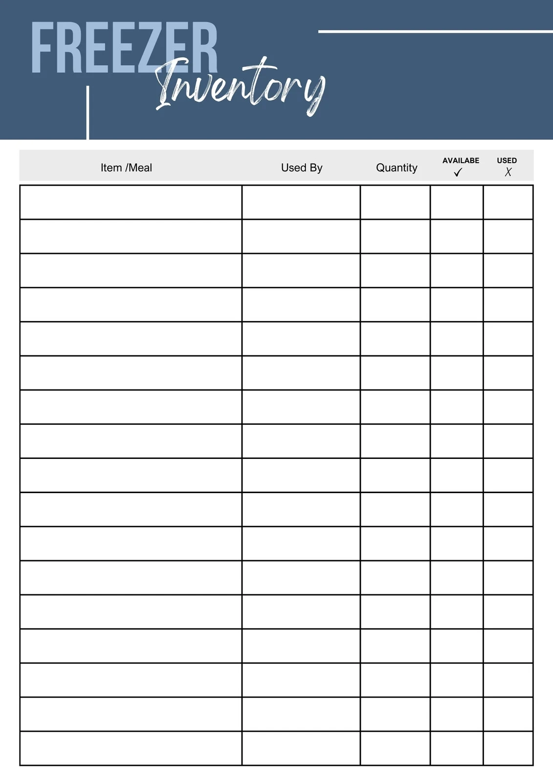 Free Printable Inventory Sheets
