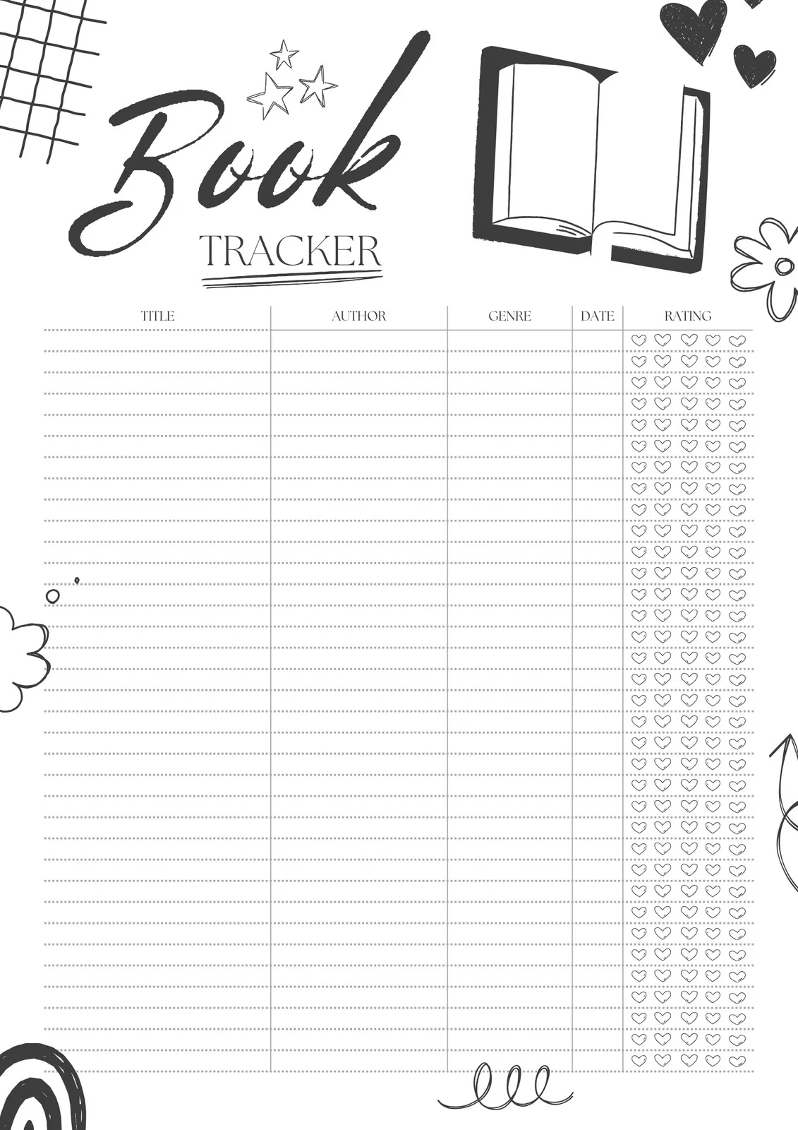 Free Reading Log Printable