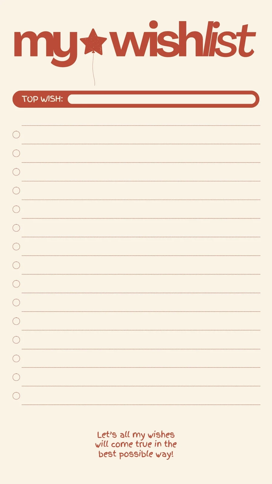 Free And Customizable Wish Templates