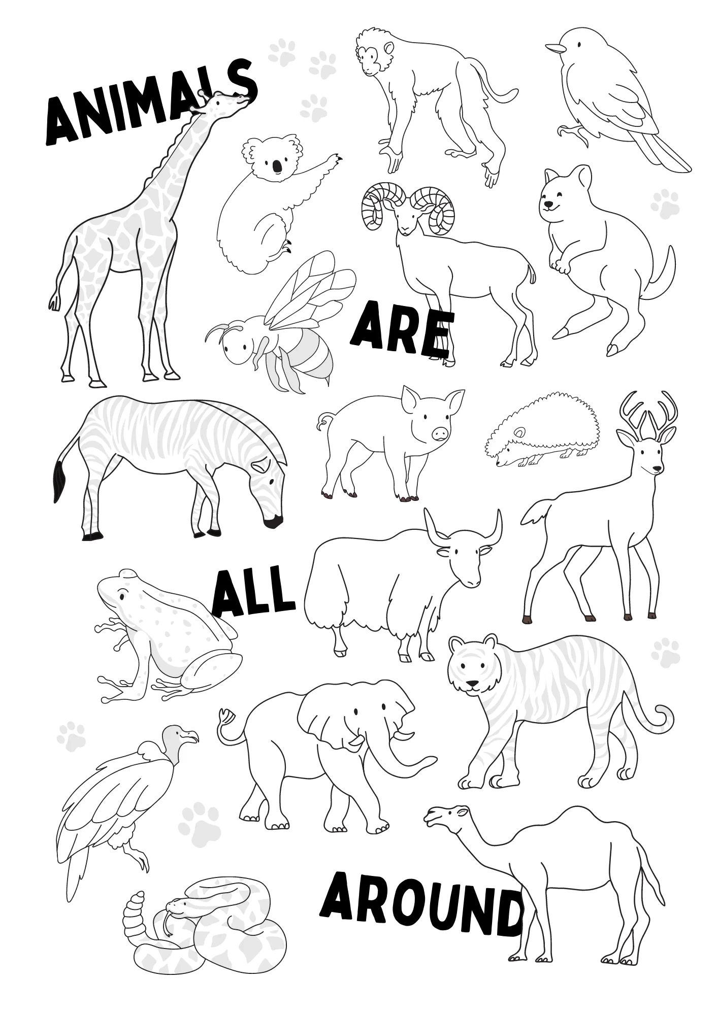 free animals coloring pages printable