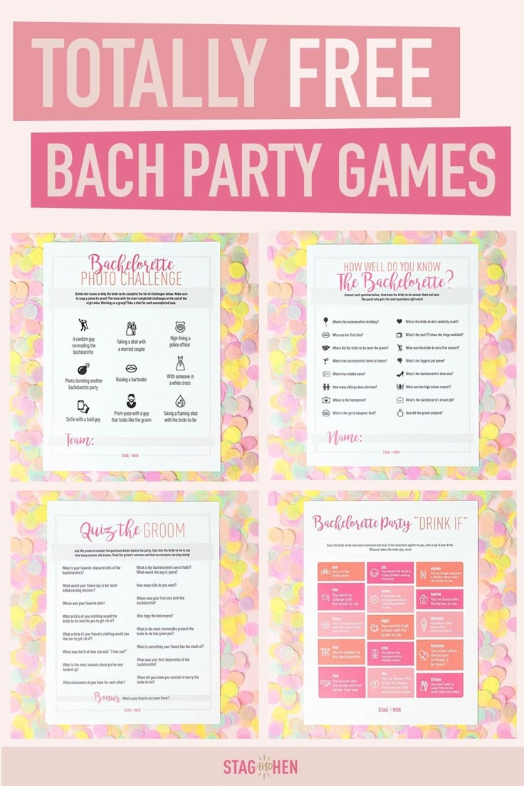 FREE Bachelorette Party Game Printables