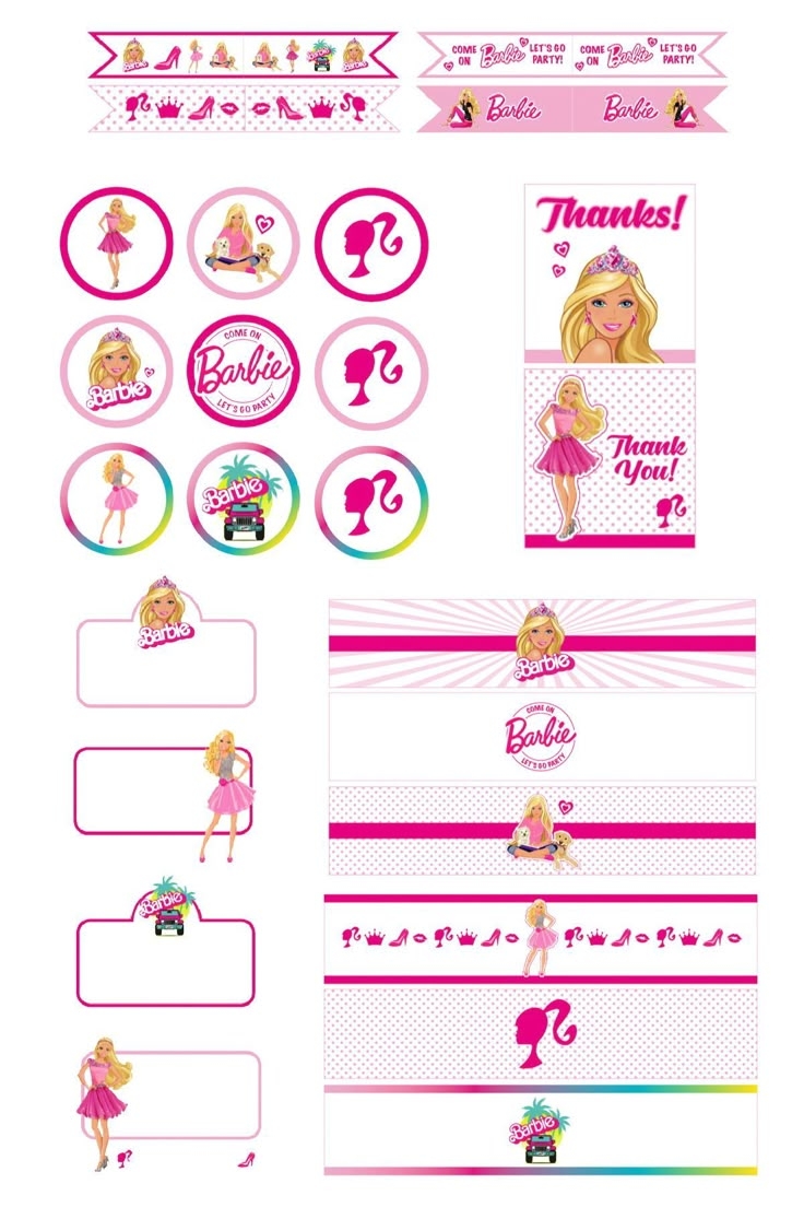 FREE BARBIE Let 39 s Go Party Printables 
