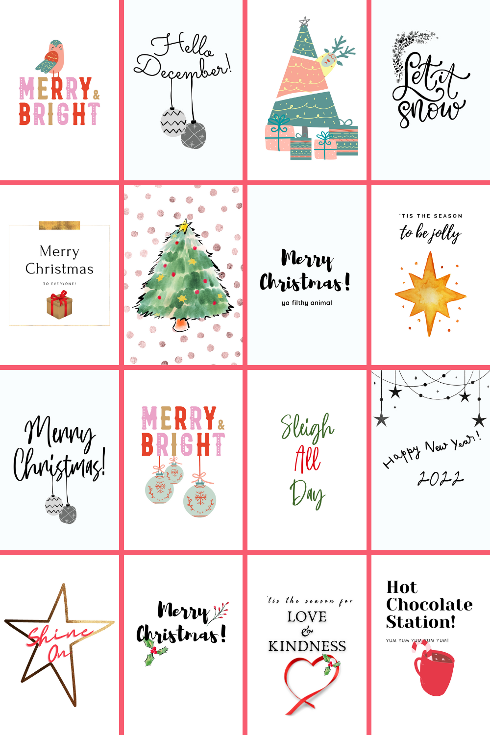 free christmas printables for stunning wall art and journals