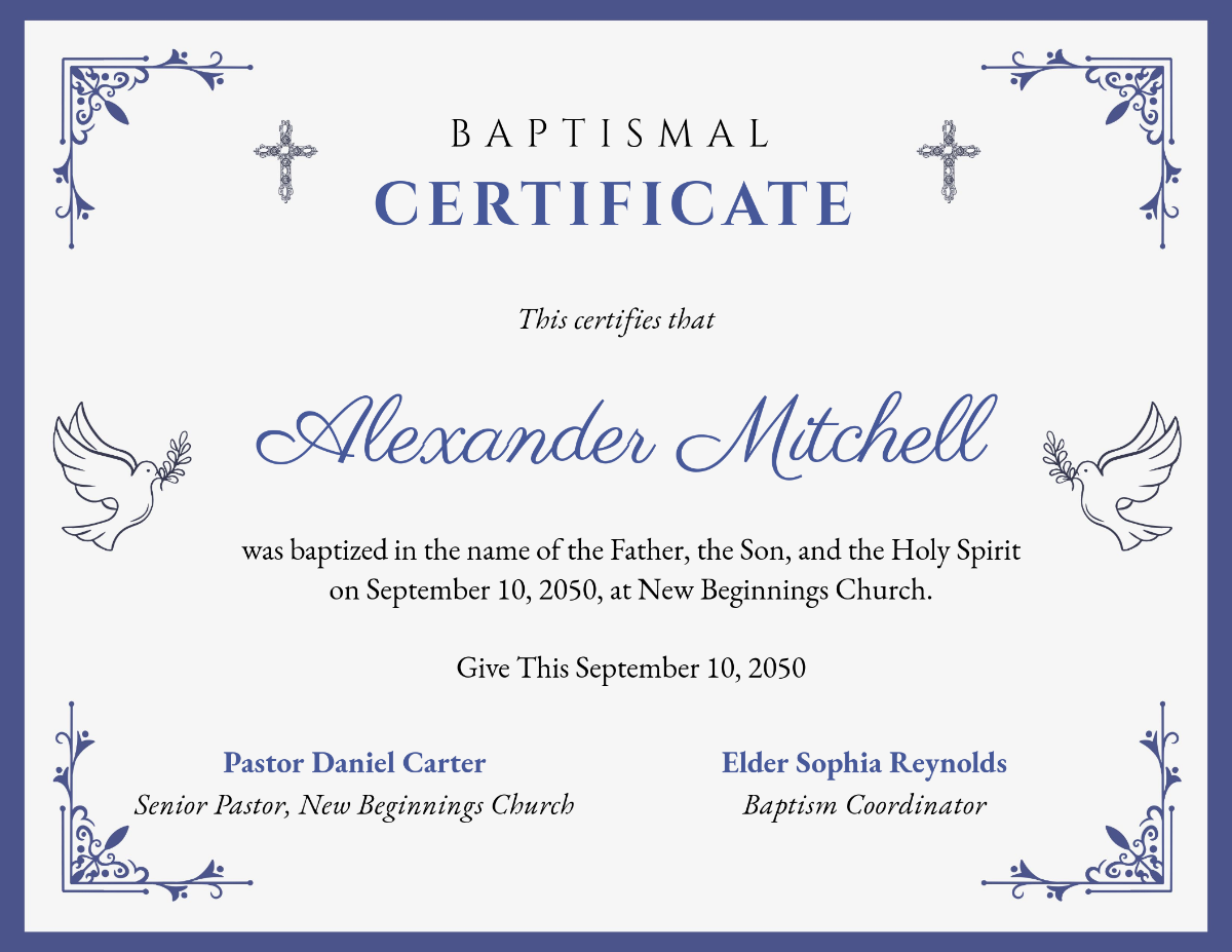 Free Printable Baptism Certificate