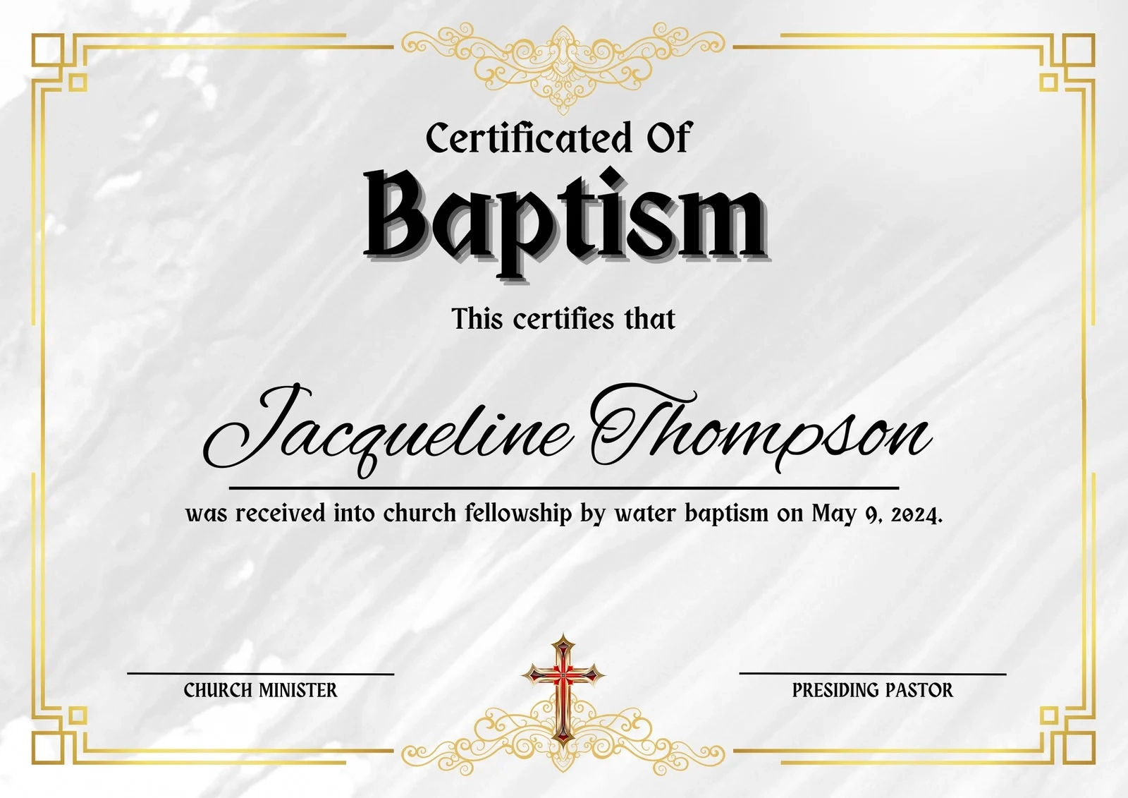 Free Custom Printable Baptismal Certificate Templates Canva