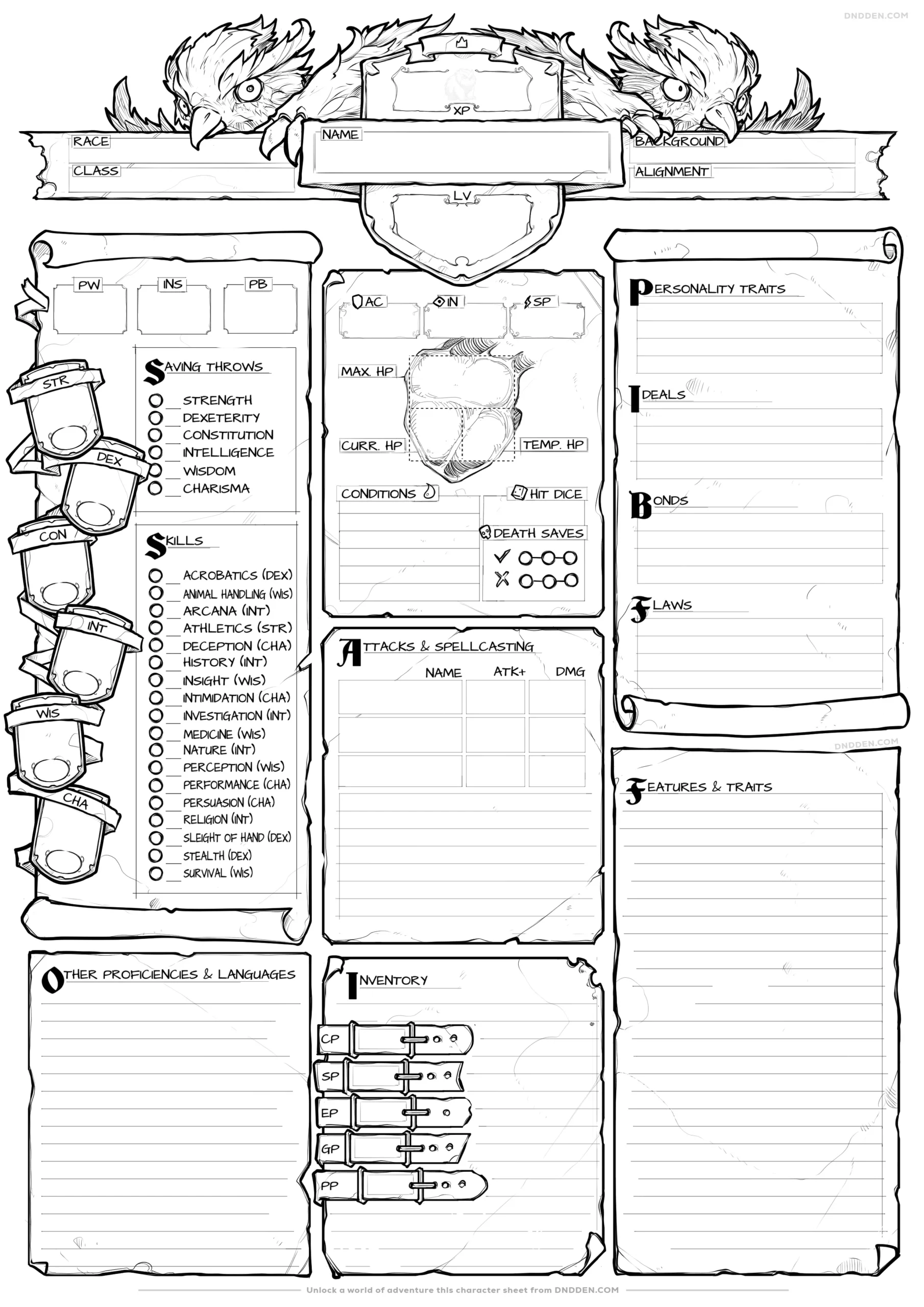 Printable Character Sheet