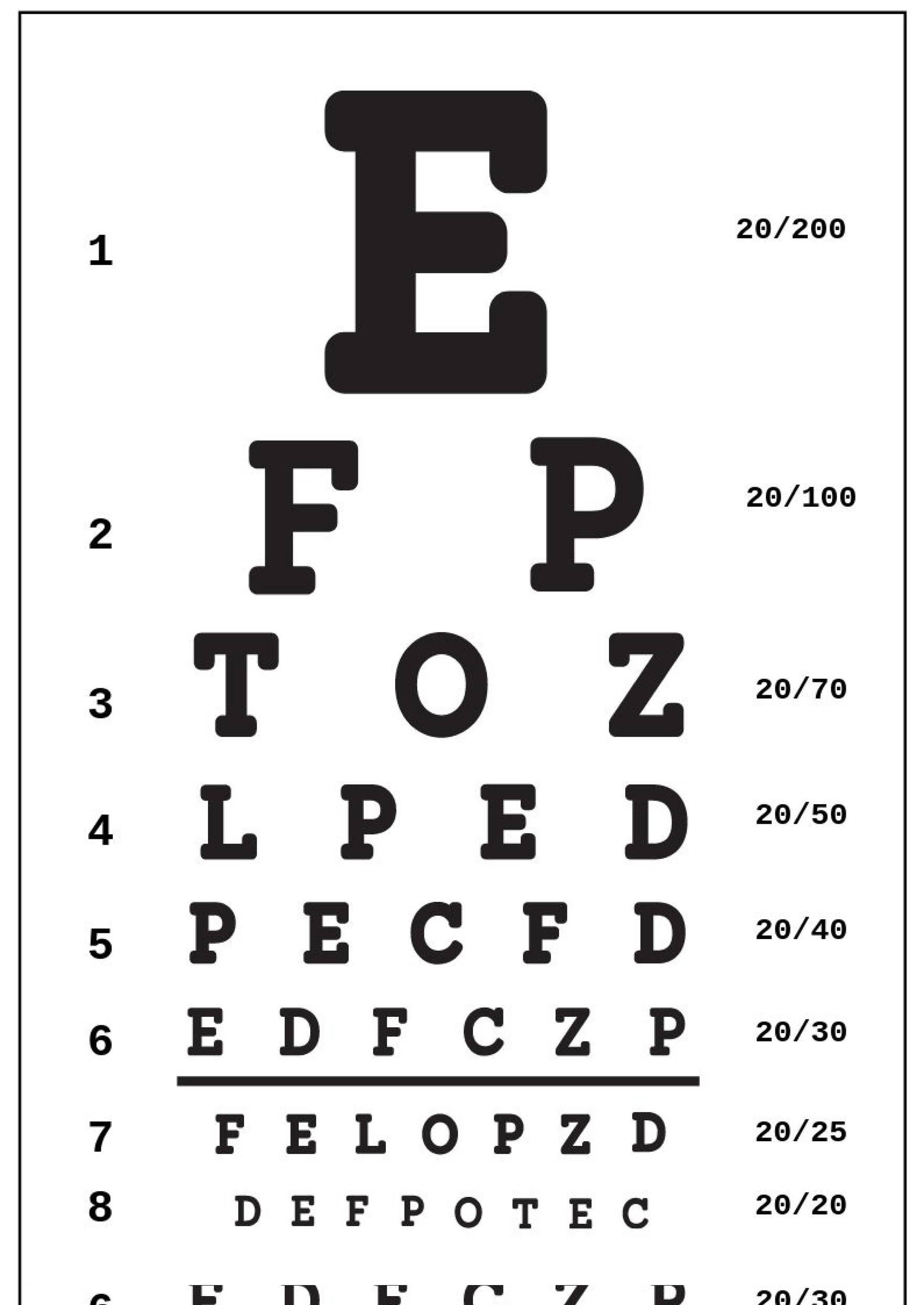Printable Eyesight Test