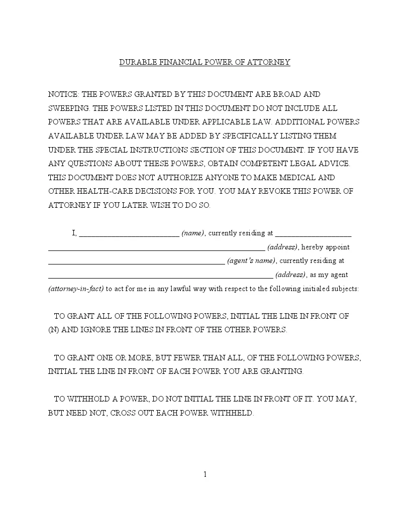 Free Printable Durable Poa