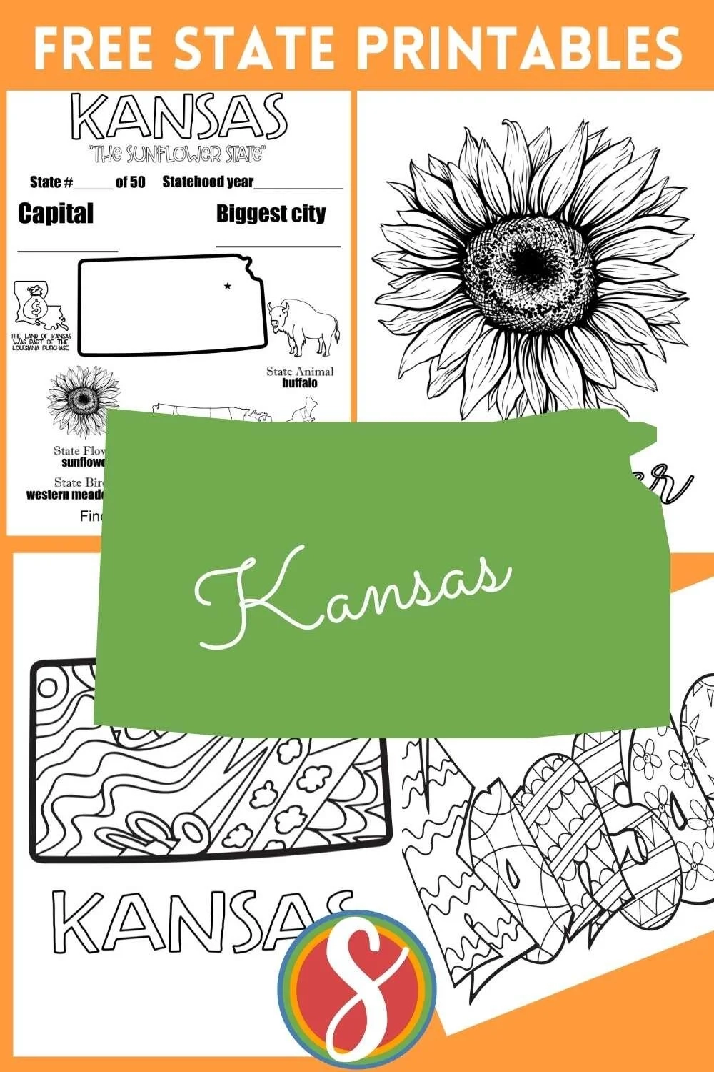 Free Kansas Coloring Pages Stevie Doodles